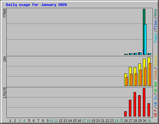 Daily usage for January 2026